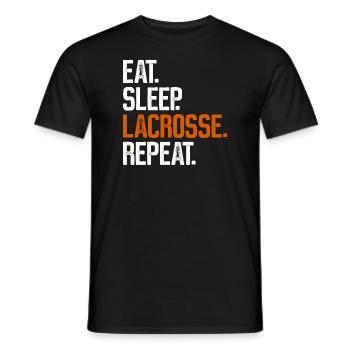 Eat Sleep Lacrosse Repeat - Men's T-Shirt - black - Front - AI Model Male 178 light (178cm)