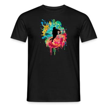 Lacrosse Player PopArt - Men's T-Shirt - black - Front - AI Model Male 178 light (178cm)