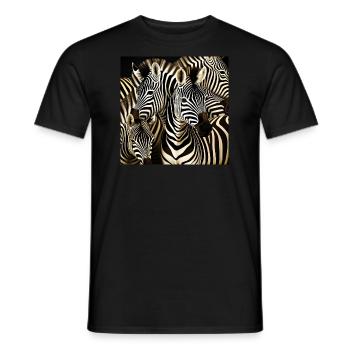 Zebra Muster Tier Cool Afrika Safari Zebras - Männer T-Shirt - Schwarz - Vorne - AI Model Male 178 light (178cm)
