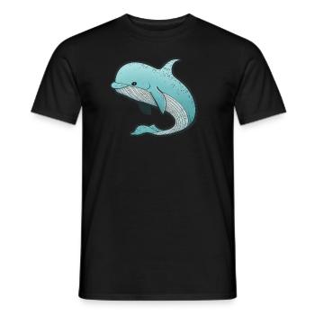 dolphin comic cute anime cartoon cute babies - Men's T-Shirt - black - Front - AI Model Male 178 light (178cm)