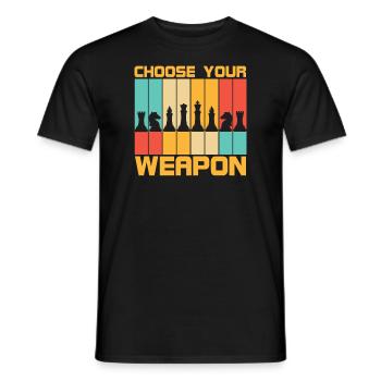 Choose Your Weapon Schachbrett Schachspieler - Männer T-Shirt - Schwarz - Vorne - AI Model Male 178 light (178cm)