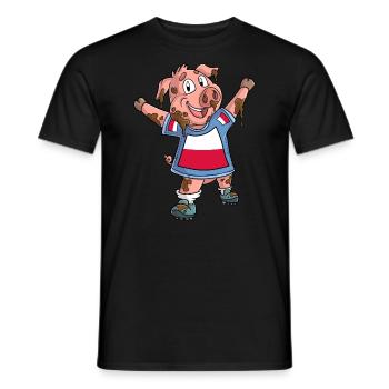 Fan Pig Poland - Men's T-Shirt - black - Front - AI Model Male 178 light (178cm)