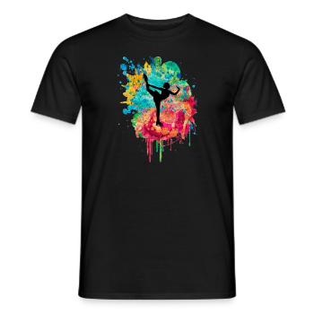 Eiskunstlauf PopArt - Männer T-Shirt - Schwarz - Vorne - AI Model Male 178 light (178cm)