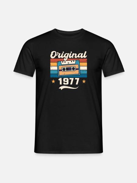 Geboren Geschenk Original 1977 Geschenkidee 1977 - Männer T-Shirt - Schwarz