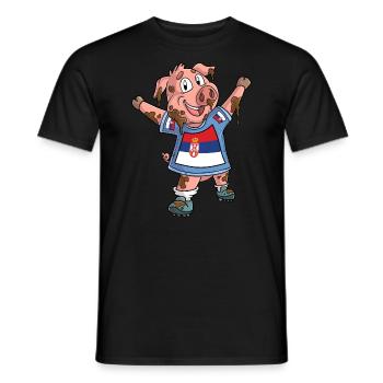Fan Pig Serbia - Men's T-Shirt - black - Front - AI Model Male 178 light (178cm)