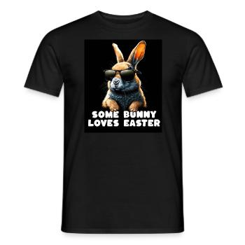 Cool Rabbit - A rabbit loves Easter - Men's T-Shirt - black - Front - AI Model Male 178 light (178cm)