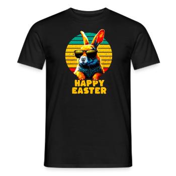 Cool Rabbit - Happy Easter - Men's T-Shirt - black - Front - AI Model Male 178 light (178cm)