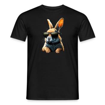 Lapin cool avec des lunettes de soleil - T-shirt homme - noir - Devant - AI Model Male 178 light (178cm)