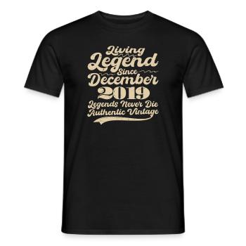 Once upon a time there was a legend. December 2019 Birth - Men's T-Shirt - black - Front - AI Model Male 178 light (178cm)