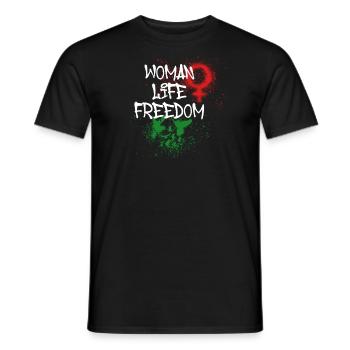 Woman Life Freedom, Birds,Iran,Flag,Freedom - Men's T-Shirt - black - Front - AI Model Male 178 light (178cm)
