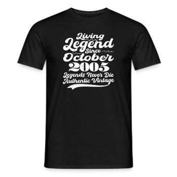 Il était une fois une légende. Octobre 2005 Naissance - T-shirt homme - noir - Devant - AI Model Male 178 light (178cm)