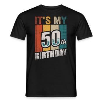 Es ist mein Geschenk zum 50. Geburtstag Jahrgang 50 Jahre Bday - Männer T-Shirt - Schwarz - Vorne - AI Model Male 178 light (178cm)
