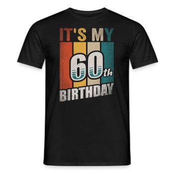 It's My 60th Birthday Gift Vintage 60 Years Bday - Men's T-Shirt - black - Front - AI Model Male 178 light (178cm)