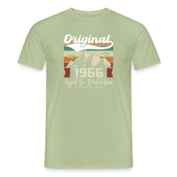1966 - Gift born in 1966 - Men's T-Shirt - sage - Front - AI Model Male 178 light (178cm)