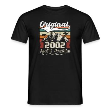 2002 - Cadeau né en 2002 - T-shirt homme - noir - Devant - AI Model Male 178 light (178cm)