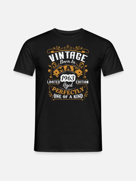 Cadeau d'anniversaire, Vintage né en Mai 1963 - Mænd T-shirt - sort