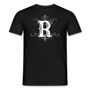 Letter R (R) - Men's T-Shirt - black - Front - AI Model Male 178 light (178cm)