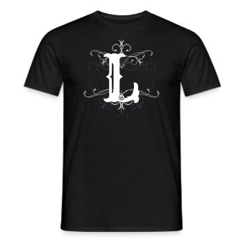 Letter L (L) - Men's T-Shirt - black - Front - AI Model Male 178 light (178cm)