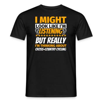 Ski de fond vélo cadeau amusant - T-shirt homme - noir - Devant - AI Model Male 178 light (178cm)