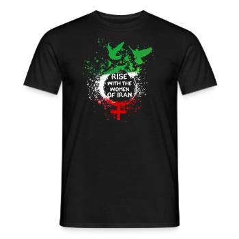 Rise with the women of iran,women life freedom - Men's T-Shirt - black - Front - AI Model Male 178 light (178cm)