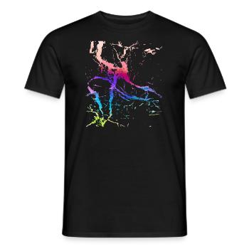 coloré,abstrait,rayures,optique usagée,rayures - T-shirt homme - noir - Devant - AI Model Male 178 light (178cm)