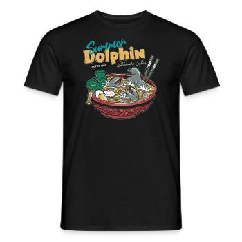 Dolphin summer ramen - T-shirt homme - noir - Devant - AI Model Male 178 light (178cm)