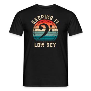 Bass Clef Keeping It Low Key Bass Player - Men's T-Shirt - black - Front - AI Model Male 178 light (178cm)