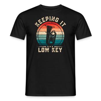 Tuba Player Keeping It Low Key - Men's T-Shirt - black - Front - AI Model Male 178 light (178cm)