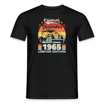 December 1965 Birthday present December 1965 - Men's T-Shirt - black - Front - AI Model Male 178 light (178cm)
