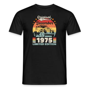 Décembre 1975 Cadeau d’anniversaire Décembre 1975 - T-shirt homme - noir - Devant - AI Model Male 178 light (178cm)