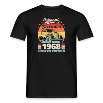 December 1968 Birthday present December 1968 - Men's T-Shirt - black - Front - AI Model Male 178 light (178cm)