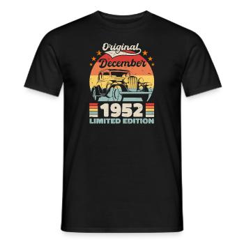 Décembre 1952 Cadeau d’anniversaire Décembre 1952 - T-shirt homme - noir - Devant - AI Model Male 178 light (178cm)