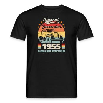 Décembre 1955 Cadeau d’anniversaire Décembre 1955 - T-shirt homme - noir - Devant - AI Model Male 178 light (178cm)