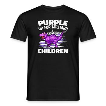 Purple Up for military kids - Purple Up for - Men's T-Shirt - black - Front - AI Model Male 178 light (178cm)