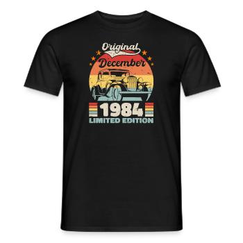 Décembre 1984 Cadeau d’anniversaire Décembre 1984 - T-shirt homme - noir - Devant - AI Model Male 178 light (178cm)