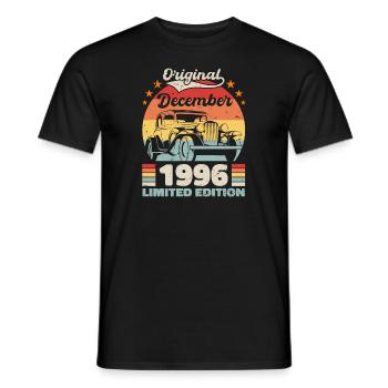 December 1996 Birthday present December 1996 - Men's T-Shirt - black - Front - AI Model Male 178 light (178cm)