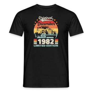 Dezember 1982 Geburtstagsgeschenk Dezember 1982 - Männer T-Shirt - Schwarz - Vorne - AI Model Male 178 light (178cm)