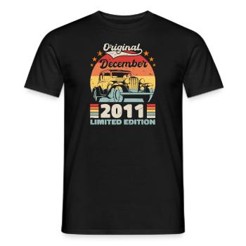 December 2011 Birthday Present December 2011 - Men's T-Shirt - black - Front - AI Model Male 178 light (178cm)