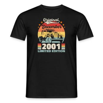 Décembre 2001 Cadeau d’anniversaire Décembre 2001 - T-shirt homme - noir - Devant - AI Model Male 178 light (178cm)