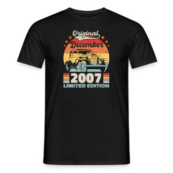Dezember 2007 Geburtstagsgeschenk Dezember 2007 - Männer T-Shirt - Schwarz - Vorne - AI Model Male 178 light (178cm)