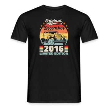 December 2016 Birthday Gift December 2016 - Men's T-Shirt - black - Front - AI Model Male 178 light (178cm)