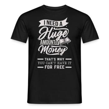 Geld, Money lustiger Typografie Spruch - Männer T-Shirt - Schwarz - Vorne - AI Model Male 178 light (178cm)