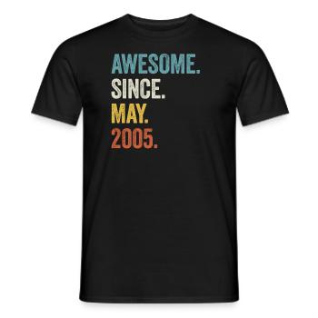 18 Years Old Awesome Since May 2005 18th Birthday - Men's T-Shirt - black - Front - AI Model Male 178 light (178cm)