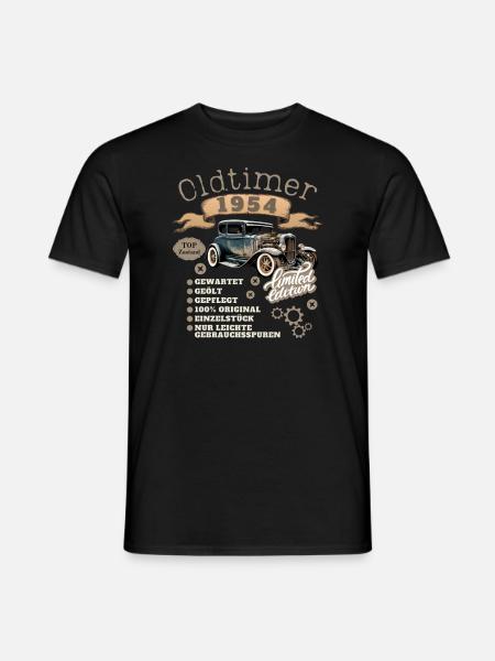 Oldtimer Motiv 1954 Jahrgang Geburtstag Geschenk - Männer T-Shirt - Schwarz