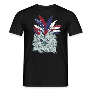 4 juillet Amérique USA Independence Day Eagle - T-shirt homme - noir - Devant - AI Model Male 178 light (178cm)
