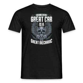 Car Mechanic Cars Lover Mechanics Garage - Men's T-Shirt - black - Front - AI Model Male 178 light (178cm)