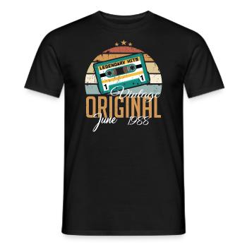 Original Juin 1988 Né 1988 Retro - T-shirt homme - noir - Devant - AI Model Male 178 light (178cm)