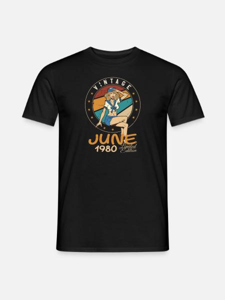 Millésime 1980 - Né en Juin 1980 - T-shirt homme - noir