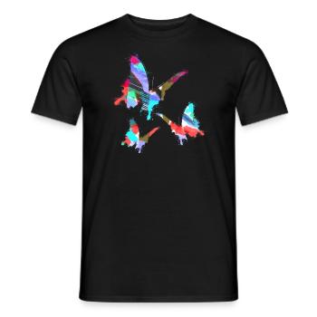 Papillons, Aquarelle, Coloré, Peinture, Graffiti - T-shirt homme - noir - Devant - AI Model Male 178 light (178cm)