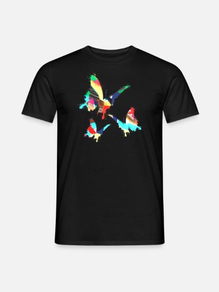 Schmetterlinge, Aquarell, bunt,malerei, graffiti - Männer T-Shirt - Schwarz